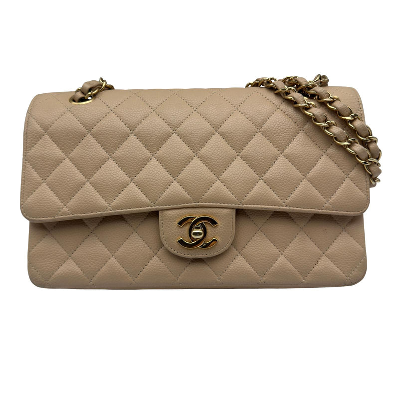 シャネル CHANEL マトラッセ25 A01112 ベージュ/ゴールド キャビア