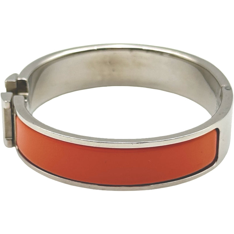 エルメス HERMES クリッククラック PM オレンジ/シルバー メタル
