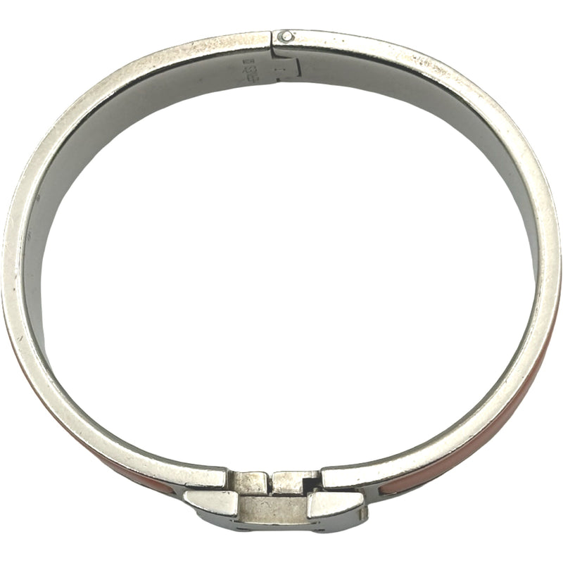 エルメス HERMES クリッククラック PM オレンジ/シルバー メタル