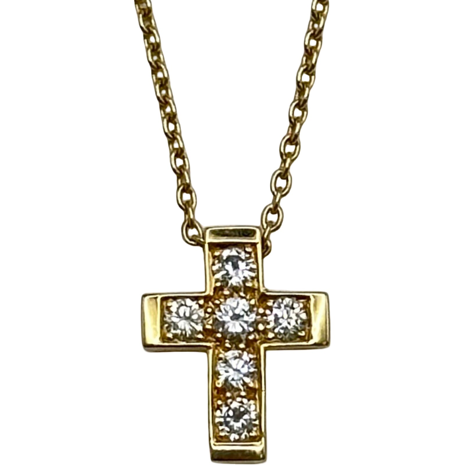 ティファニー TIFFANY＆CO クロスミニチュールネックレス ゴールド 18K
