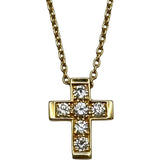 ティファニー TIFFANY＆CO クロスミニチュールネックレス ゴールド 18K ダイヤモンド ジュエリー
