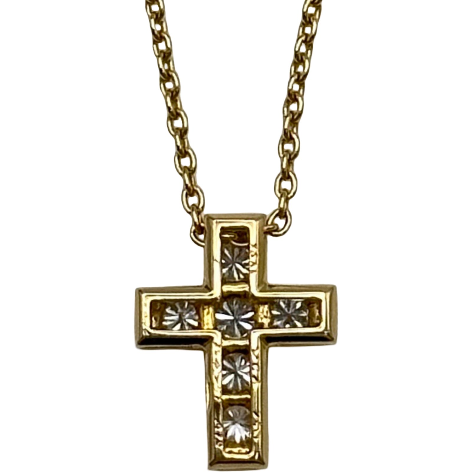 ティファニー TIFFANY＆CO クロスミニチュールネックレス ゴールド 18K