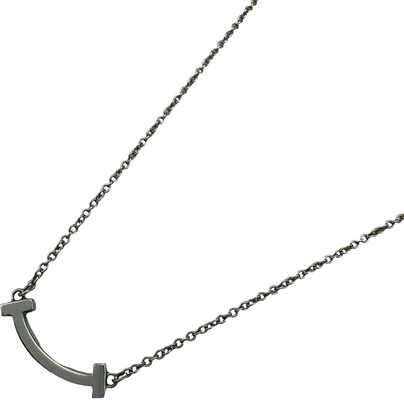 ティファニー TIFFANY＆CO Tスマイルネックレスミニ ホワイトゴールド