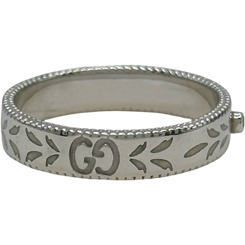 グッチ GUCCI アイコンブルームリング ホワイトゴールド Au750