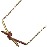 ティファニー TIFFANY＆CO ノットリボンネックレス ピンクゴールド Au750 ピンクサファイア ジュエリー