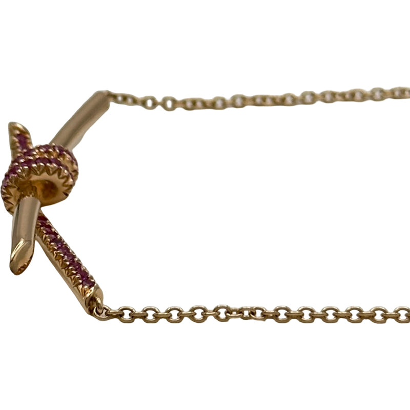 Tiffany ゴールドリボンネックレス　AU750 ティファニー TIFFANY＆CO ノットリボンネックレス ピンクゴールド