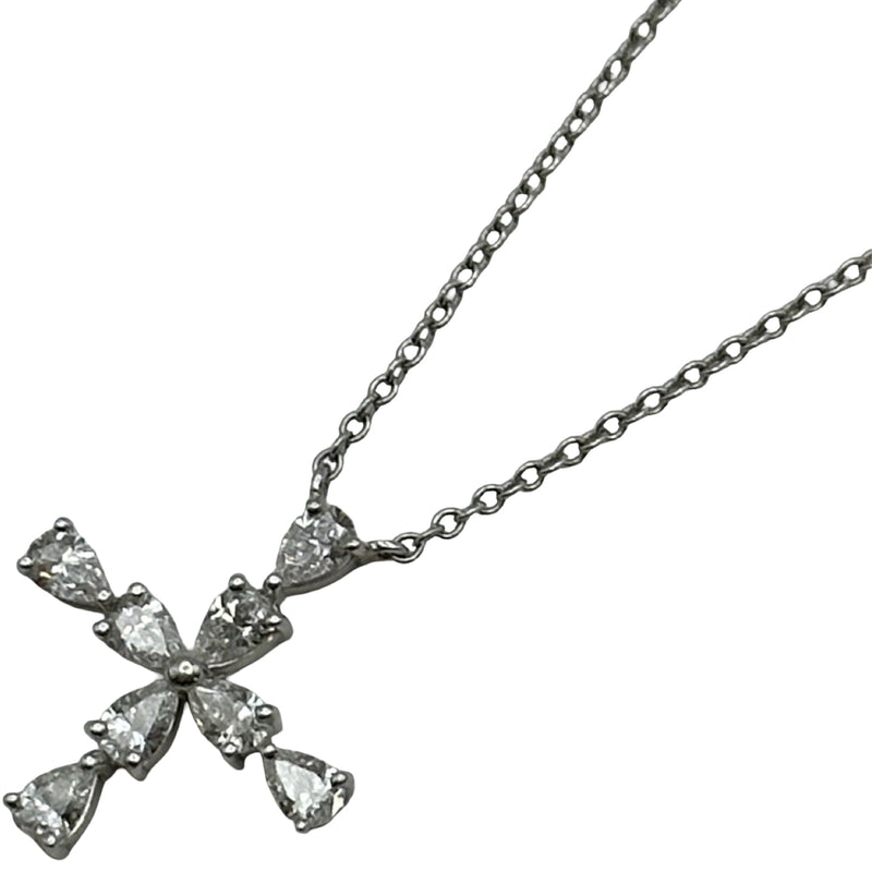 ハリーウィンストン HARRY WINSTON ペアシェイプミニクロスネックレス