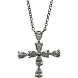 ハリーウィンストン HARRY WINSTON ペアシェイプミニクロスネックレス プラチナ Pt950 ダイヤモンド ジュエリー