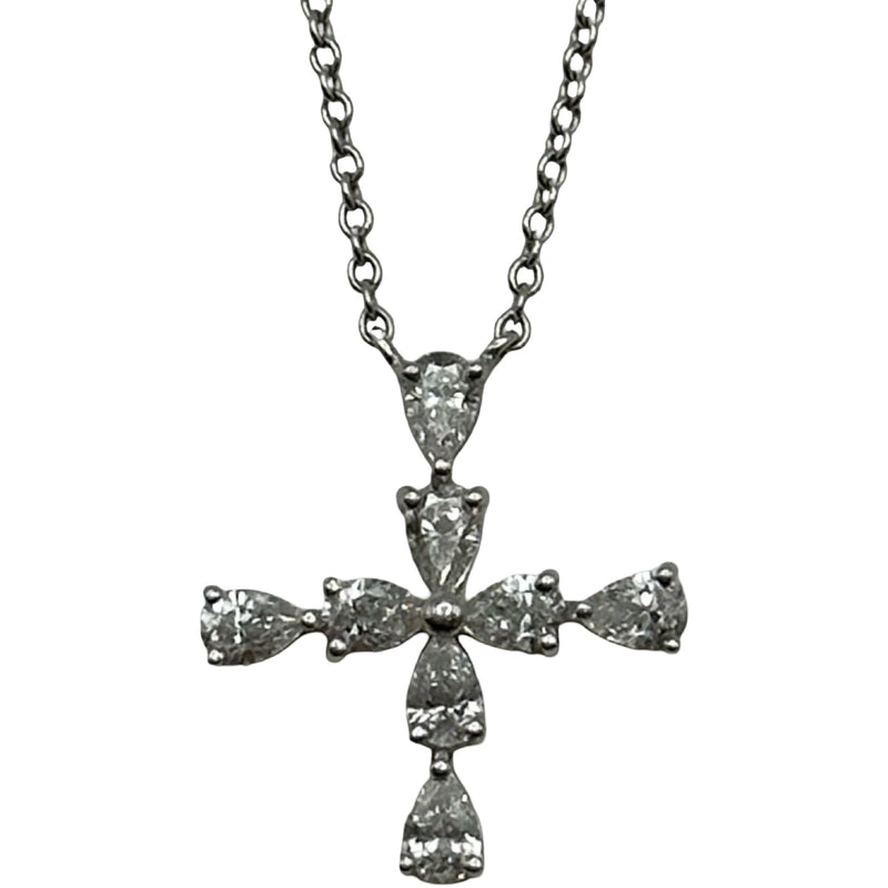 ハリーウィンストン HARRY WINSTON ペアシェイプミニクロスネックレス