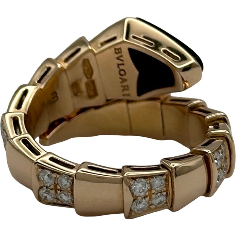 ブルガリ BVLGARI セルペンティリング ピンクゴールド 750 オニキス