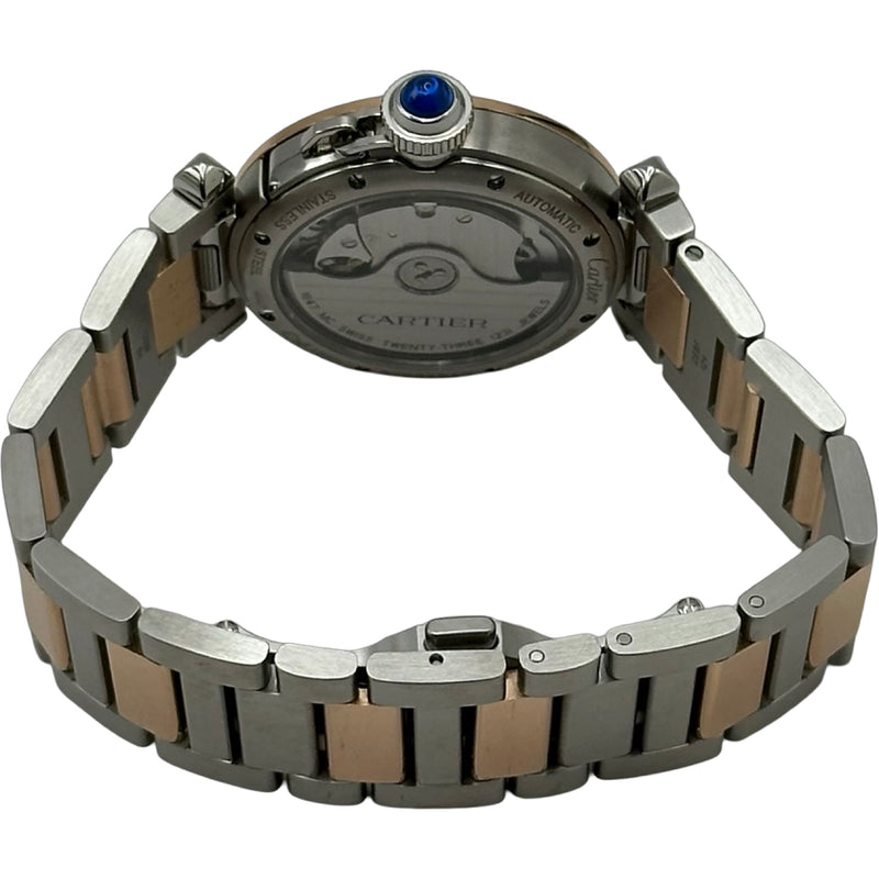カルティエ Cartier パシャ ドゥ カルティエ 35mm W2PA0008 シルバー ピンクゴールド/ステンレススチール 自動巻き ユニセックス 腕時計 カルティエ Cartier パシャ ドゥ カルティエ 35mm W2PA0008 シルバー