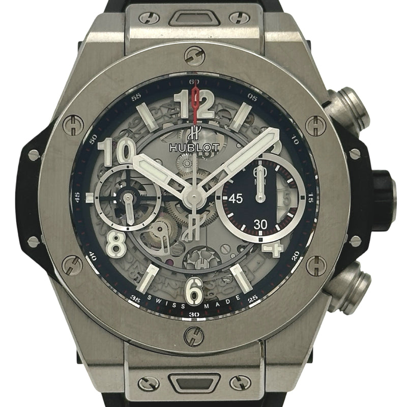 ウブロ HUBLOT 411.NX.1170.RX ビッグバン ウニコ チタニウム クロノグラフ 自動巻き メンズ 良品 保証書付き_945635 ウブロ HUBLOT ビッグバン ウニコ チタニウム 441.NX.1170.RX マット