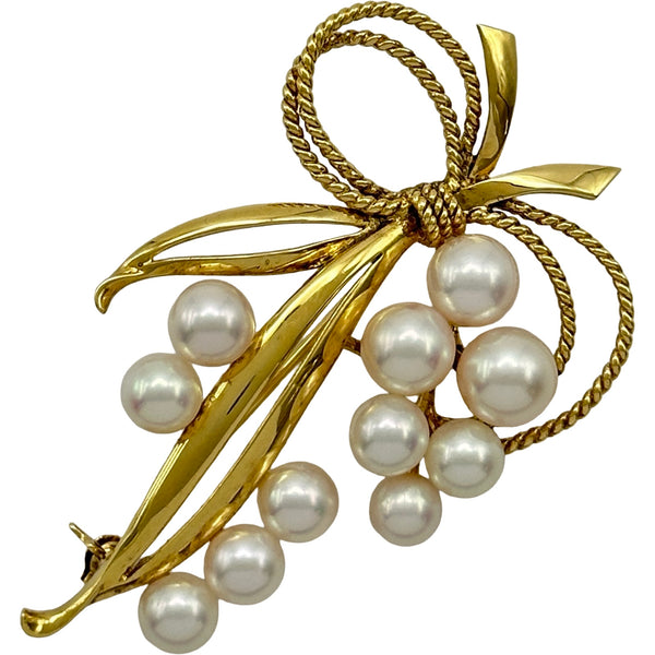 アンティーク非売品MIKIMOTOジュエリーパール&ゴールドブローチ ミキモト MIKIMOTO ブローチ ゴールド K18 パール ジュエリー | 中古