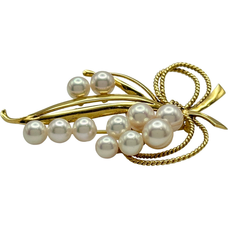 アンティーク非売品MIKIMOTOジュエリーパール&ゴールドブローチ ミキモト MIKIMOTO ブローチ ゴールド K18 パール ジュエリー | 中古