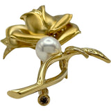 ミキモト MIKIMOTO バラブローチ ゴールド K18 パール ジュエリー