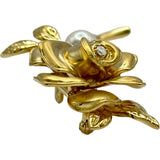 ミキモト MIKIMOTO バラブローチ ゴールド K18 パール ジュエリー