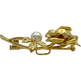 ミキモト MIKIMOTO バラブローチ ゴールド K18 パール ジュエリー