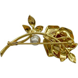 ミキモト MIKIMOTO バラブローチ ゴールド K18 パール ジュエリー