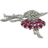 ルビーブローチ ホワイトゴールド 750 ルビー ジュエリー