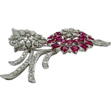 ルビーブローチ ホワイトゴールド 750 ルビー ジュエリー