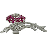 ルビーブローチ ホワイトゴールド 750 ルビー ジュエリー