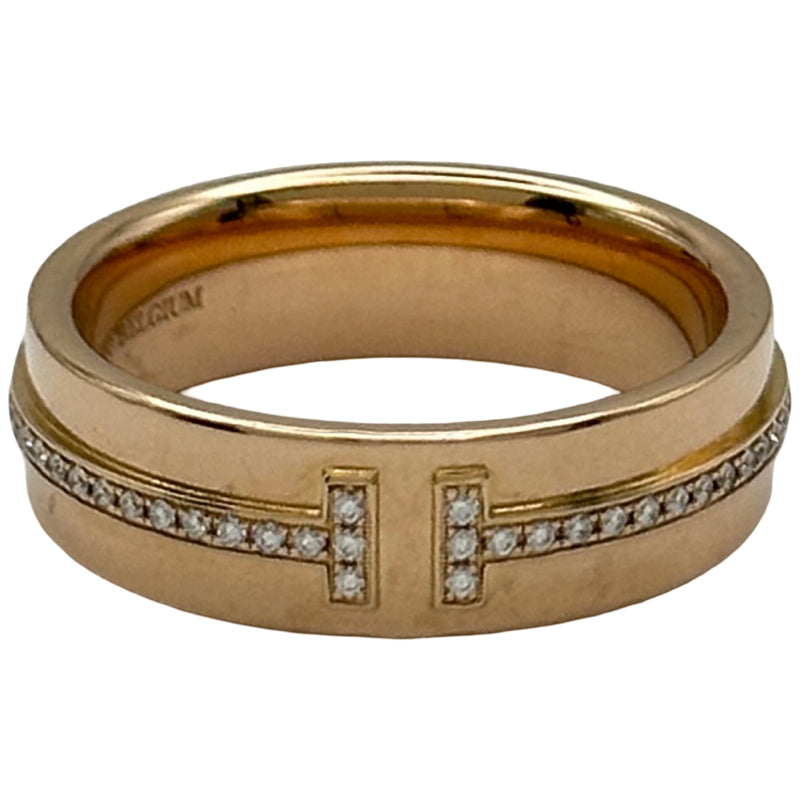 ティファニー TIFFANY＆CO Tナローダイヤリング ピンクゴールド Au750