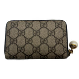 グッチ GUCCI GGスプリーム ラウンドファスナーカードケース 431482 ブラウン GGスプリーム レディース カードケース