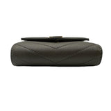 サンローラン SAINT LAURENT モノグラム マルチフォールドウォレット 692061 グレー グレインレザー レディース 三つ折り財布