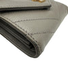 サンローラン SAINT LAURENT モノグラム マルチフォールドウォレット 692061 グレー グレインレザー レディース 三つ折り財布