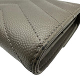 サンローラン SAINT LAURENT モノグラム マルチフォールドウォレット 692061 グレー グレインレザー レディース 三つ折り財布
