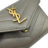 サンローラン SAINT LAURENT モノグラム マルチフォールドウォレット 692061 グレー グレインレザー レディース 三つ折り財布