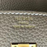 エルメス HERMES バーキン25 エトゥープ/ゴールド金具 トゴ レディース ハンドバッグ