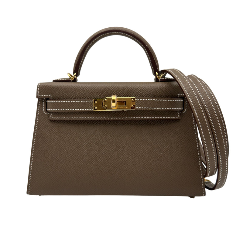 エルメス HERMES ミニケリー2 K刻 エトゥープ/ゴールド金具 エプソン