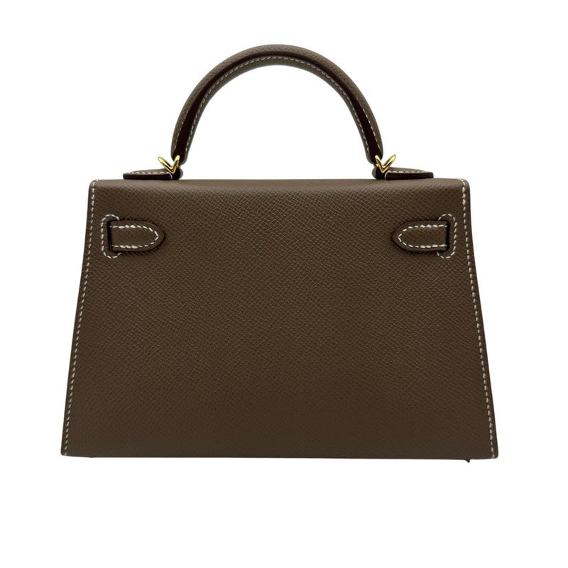 エルメス HERMES ショルダーバッグ
 ヴィンテージカーフ サコ 2way グリーン エルメス HERMES ミニケリー2 K刻 エトゥープ/ゴールド金具 エプソン