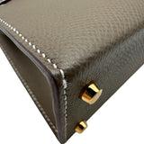 エルメス HERMES ミニケリー2 K刻 エトゥープ/ゴールド金具 エプソン レディース ショルダーバッグ