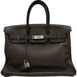 エルメス HERMES バーキン35 L刻 エベンヌ シルバー金具 トリヨン レディース ハンドバッグ