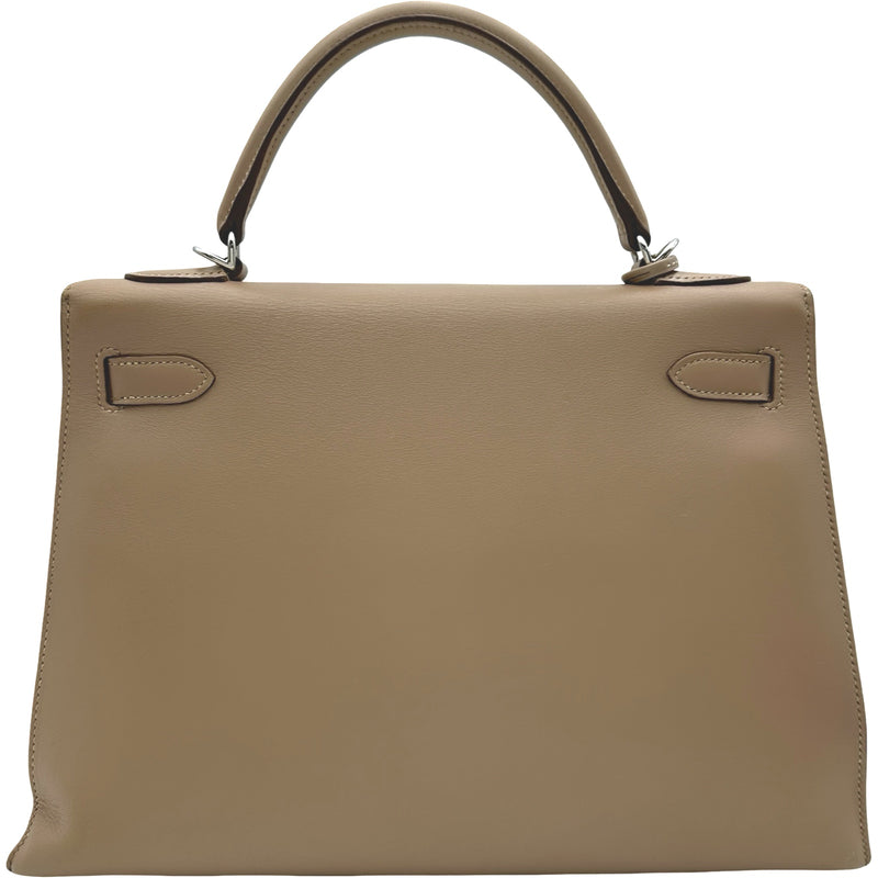エルメス HERMES ケリー32 外縫い □R刻 アルジル ギロッシュシルバー