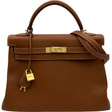 エルメス HERMES ケリー32 内縫い □K刻 ゴールド ゴールド金具 スイフト レディース ショルダーバッグ