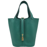 エルメス HERMES ピコタンロックPM W刻 ヴェールヴェルティゴ ゴールド金具 トリヨン レディース ハンドバッグ