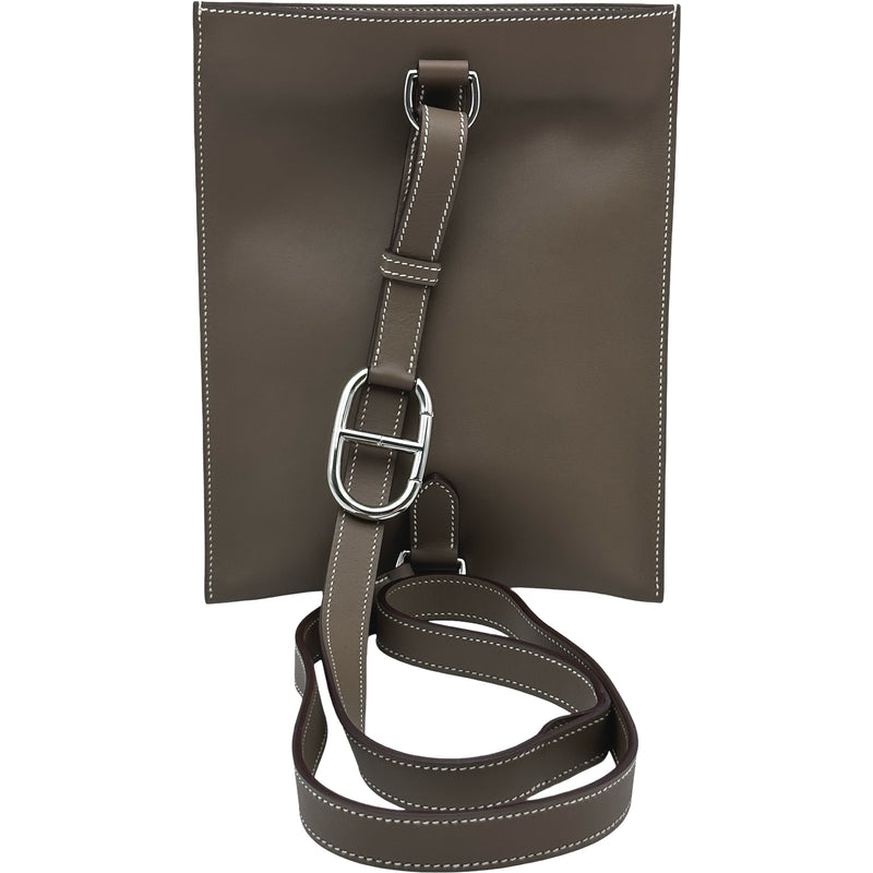 エルメス HERMES ポッシャンプリュス U刻 エトゥープ シルバー金具