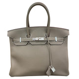 エルメス HERMES バーキン35 W刻 エトゥープ シルバー金具 トゴ レディース ハンドバッグ