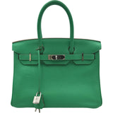 エルメス HERMES バーキン30 ▢P刻 ミント シルバー金具 トリヨン レディース ハンドバッグ