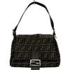 フェンディ FENDI マンマバケット 26325 ブラウン シルバー金具 ジャガード レザー レディース ショルダーバッグ