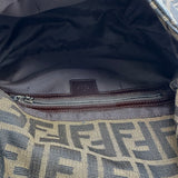 フェンディ FENDI マンマバケット 26325 ブラウン シルバー金具 ジャガード レザー レディース ショルダーバッグ