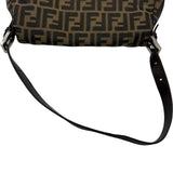 フェンディ FENDI マンマバケット 26325 ブラウン シルバー金具 ジャガード レザー レディース ショルダーバッグ