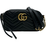 グッチ GUCCI GGマーモントスモールショルダー 447632 ブラック レザー レディース ショルダーバッグ