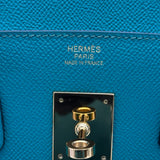 エルメス HERMES バーキン30 A刻 ブルーパオン ゴールド金具 エプソン レディース ハンドバッグ