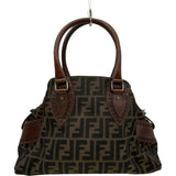 フェンディ FENDI ズッカハンドバッグ 8BN157 ブラウン ジャガード レディース ハンドバッグ