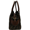 フェンディ FENDI ズッカハンドバッグ 8BN157 ブラウン ジャガード レディース ハンドバッグ