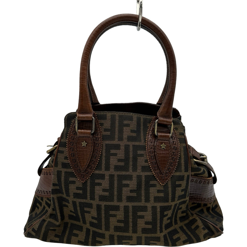 フェンディ FENDI ズッカハンドバッグ 8BN157 ブラウン ジャガード